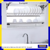 Kệ chén bát cố định inox 304 chữ V EP170 - Eurogold