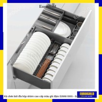 Kệ chén bát đĩa hộp nhôm cao cấp màu ghi đậm EUM6180G - Eurogold