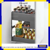 Kệ gia vị chai lọ nhôm cao cấp màu ghi đậm EUM2135G - Eurogold