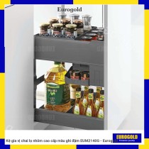 Kệ gia vị chai lọ nhôm cao cấp màu ghi đậm EUM2140G - Eurogold