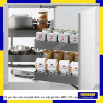Kệ góc liên hoàn mở phải nhôm cao cấp ghi đậm EUM102G - Eurogold