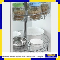 Mâm xoay inox nan mở toàn phần - 360º TR360F - Eurogold