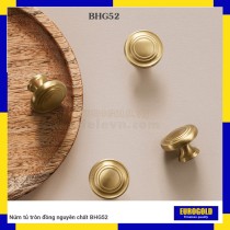 Núm tủ tròn đồng nguyên chất BHG52