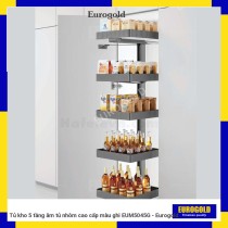 Tủ kho 5 tầng âm tủ nhôm cao cấp màu ghi EUM5045G - Eurogold