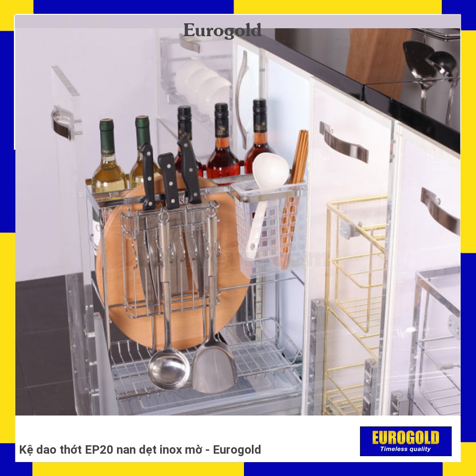 Kệ dao thớt EP20 nan dẹt inox mờ - Eurogold