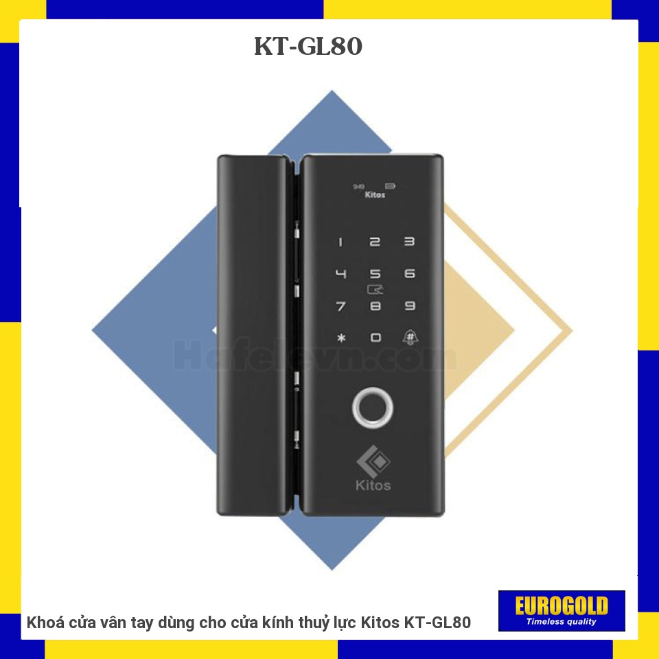 Khoá cửa vân tay dùng cho cửa kính thuỷ lực Kitos KT-GL80