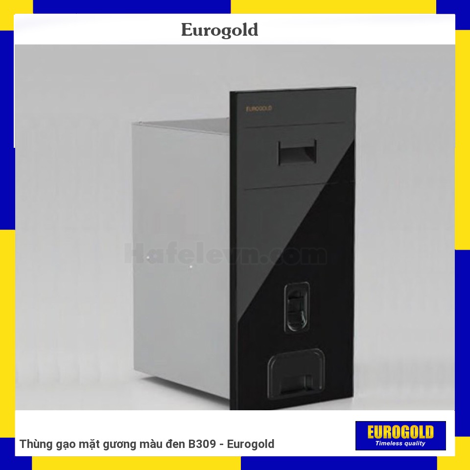 Thùng gạo mặt gương màu đen B309 - Eurogold