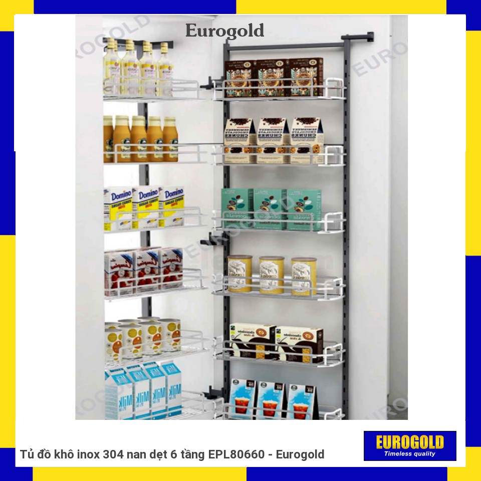 Tủ đồ khô inox 304 nan dẹt 6 tầng EPL80660 - Eurogold
